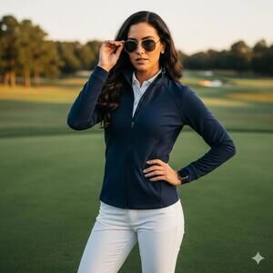 Foray Golf Women’s Navy Golf Quarter-Zip Jacket – Tailored Fit Size M